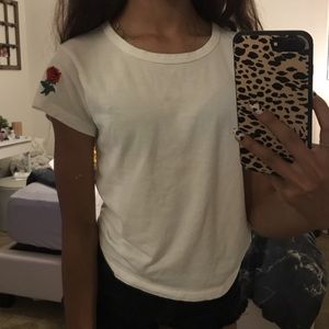 rose embroidered t shirt